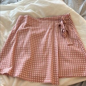 Cotton On Pink Checkered A-Line Skirt